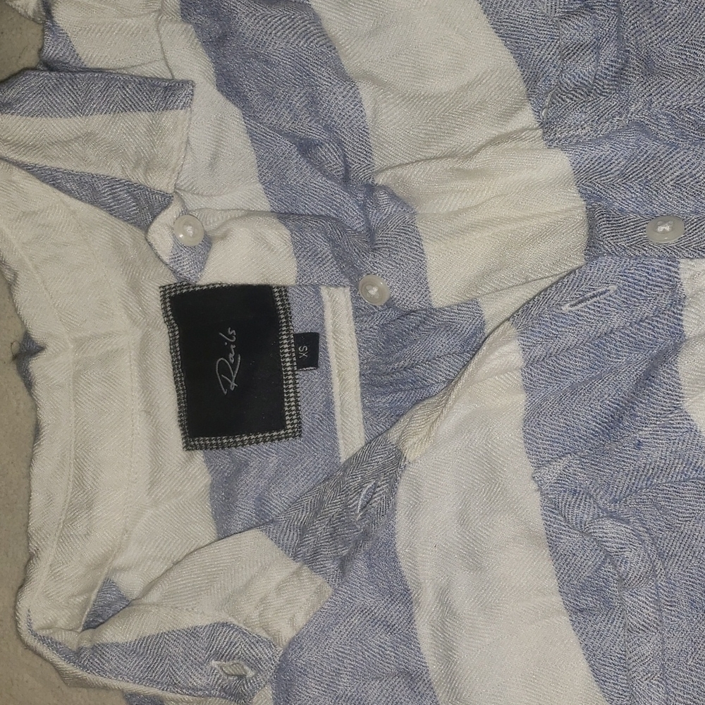 Rails Button Up Striped Rayon Top - image 2